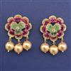 American Diamond Pearl Earring with Carat Plating