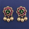 American Diamond Pearl Earring with Carat Plating