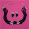 American Diamond Choker Necklace with Rhodium Plating