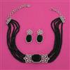 American Diamond Choker Necklace with Rhodium Plating