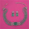 American Diamond Choker Necklace with Rhodium Plating