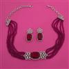 American Diamond Choker Necklace with Rhodium Plating