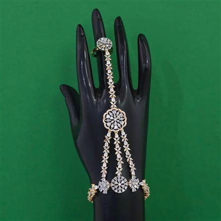 American Diamond Adjustable Hath Pan with Rhodium Plating 2 Tone Plating