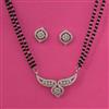 American Diamond Classic Mangalsutra with Rhodium Plating 2 Tone Plating