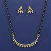 American Diamond Classic Mangalsutra with Rhodium Plating 2 Tone Plating