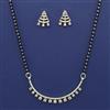 American Diamond Classic Mangalsutra with Rhodium Plating 2 Tone Plating
