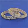 American Diamond 2 Pc Classic Bangles with 2 Tone Plating