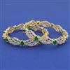 American Diamond 2 Pc Classic Bangles with 2 Tone Plating
