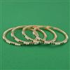 American Diamond Pearl Bangles with Gold Plating