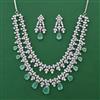 American Diamond Classic Necklace with Rhodium Plating
