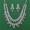 American Diamond Classic Necklace with Rhodium Plating