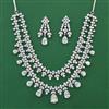 American Diamond Classic Necklace with Rhodium Plating