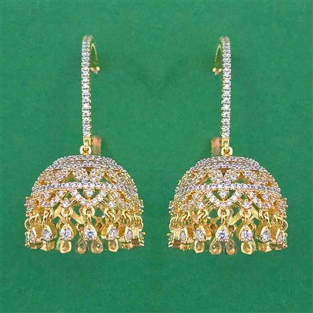 American Diamond Jhumki with 2 Tone Plating