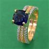 American Diamond Adjustable Ring with 2 Tone Plating