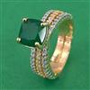 American Diamond Adjustable Ring with 2 Tone Plating