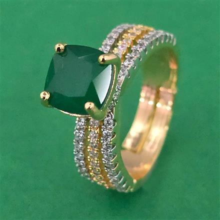 American Diamond Adjustable Ring with 2 Tone Plating