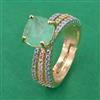 American Diamond Adjustable Ring with 2 Tone Plating
