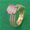 American Diamond Adjustable Ring with 2 Tone Plating