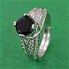 American Diamond Adjustable Ring with Rhodium Plating