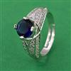 American Diamond Adjustable Ring with Rhodium Plating