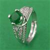 American Diamond Adjustable Ring with Rhodium Plating