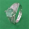 American Diamond Adjustable Ring with Rhodium Plating