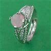 American Diamond Adjustable Ring with Rhodium Plating