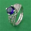American Diamond Adjustable Ring with Rhodium Plating