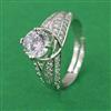 American Diamond Adjustable Ring with Rhodium Plating