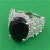 American Diamond Adjustable Ring with Rhodium Plating