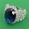 American Diamond Adjustable Ring with Rhodium Plating