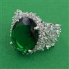 American Diamond Adjustable Ring with Rhodium Plating