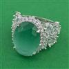 American Diamond Adjustable Ring with Rhodium Plating