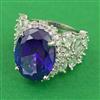 American Diamond Adjustable Ring with Rhodium Plating