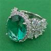 American Diamond Adjustable Ring with Rhodium Plating