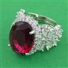 American Diamond Adjustable Ring with Rhodium Plating
