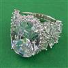 American Diamond Adjustable Ring with Rhodium Plating