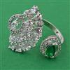 American Diamond Adjustable Ring with Rhodium Plating