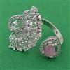 American Diamond Adjustable Ring with Rhodium Plating