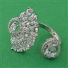 American Diamond Adjustable Ring with Rhodium Plating
