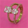 American Diamond Adjustable Ring with Rhodium Plating Mehndi Plating
