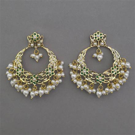 American Diamond Pearl Earring with Gold Plating