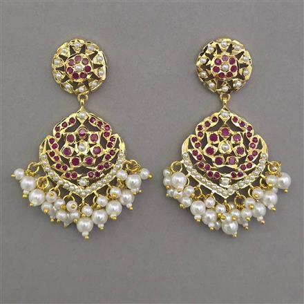 American Diamond Pearl Earring with Gold Plating