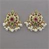 American Diamond Pearl Earring with Gold Plating