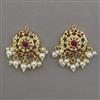 American Diamond Pearl Earring with Gold Plating