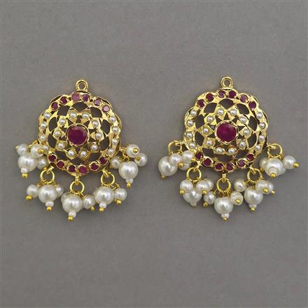 American Diamond Pearl Earring with Gold Plating