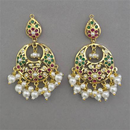 American Diamond Pearl Earring with Gold Plating