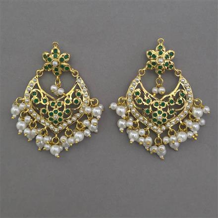 American Diamond Pearl Earring with Gold Plating