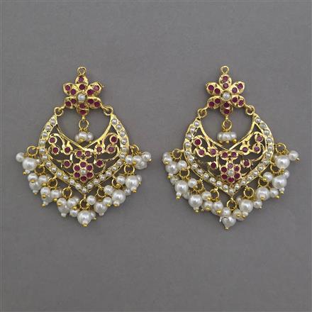 American Diamond Pearl Earring with Gold Plating