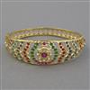 American Diamond Pearl Kada with Gold Plating